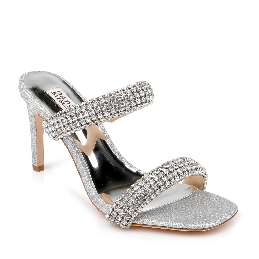 Badgley Mischka Glittering Silver Heels